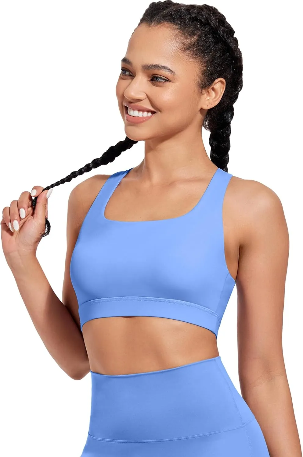 XUNYU Sports Bras for Women High Support Padded Workout Tank Tops Built in Bra Push Up Crop Yoga Athletic Top Open Back