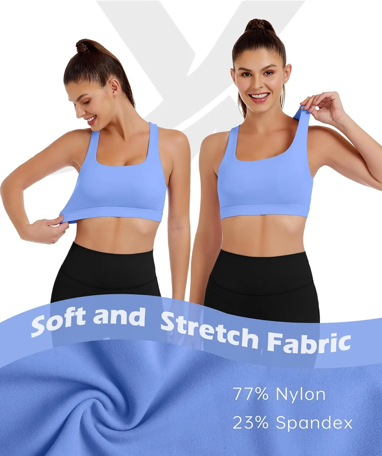XUNYU Sports Bras for Women High Support Padded Workout Tank Tops Built in Bra Push Up Crop Yoga Athletic Top Open Back