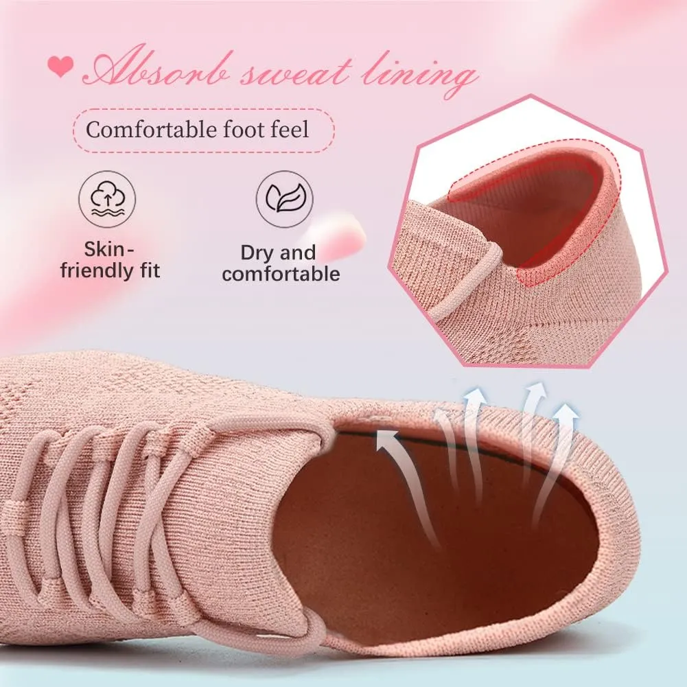 YKXLM Women Standard Practice Social Dance Sneaker Beginner Dance Practice Shoes for Women Low Heel Ballroom