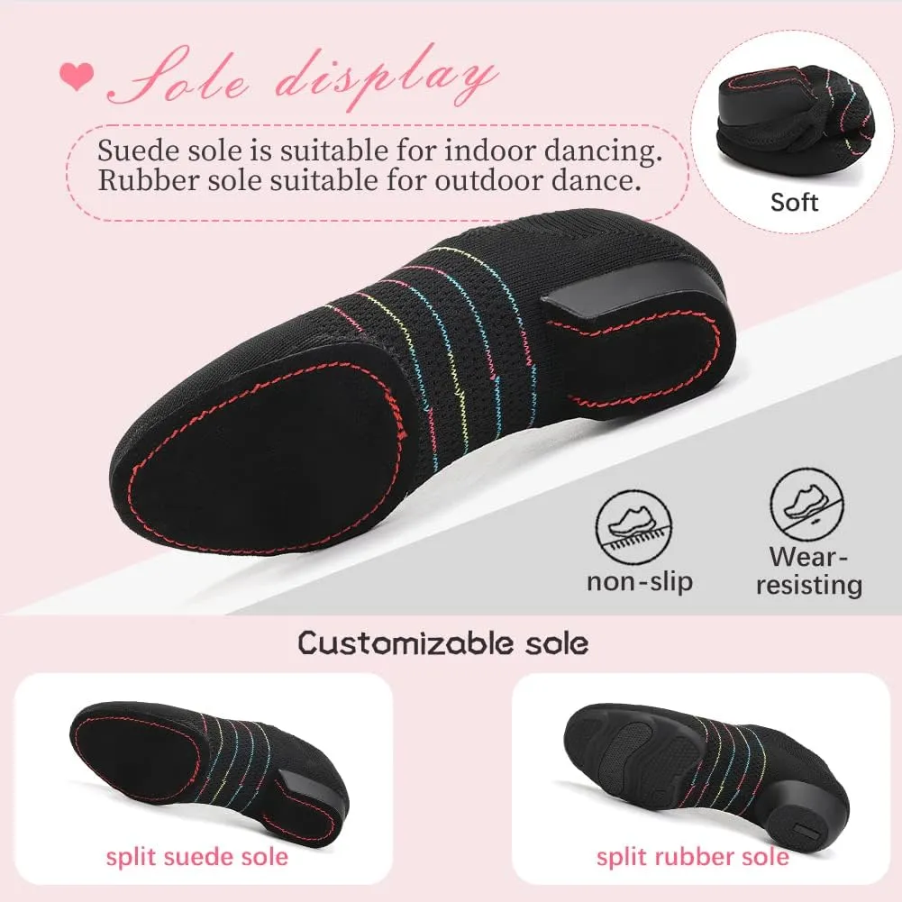 YKXLM Women Standard Social Practice Dance Sneaker Beginner Dance Practice Low Heel Ballroom Shoes for Women