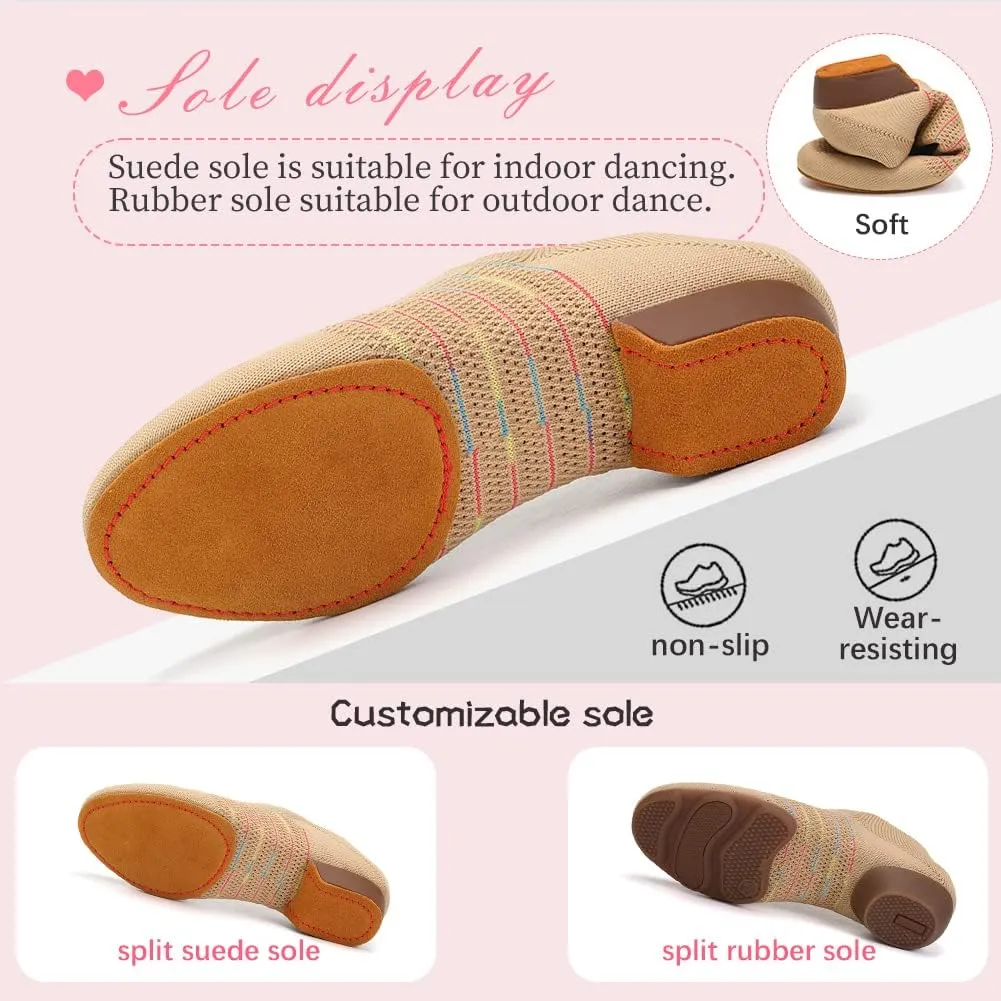 YKXLM Women Standard Social Practice Dance Sneaker Beginner Dance Practice Low Heel Ballroom Shoes for Women