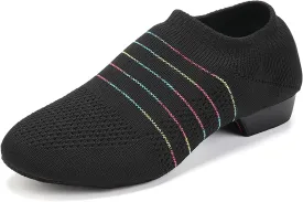 YKXLM Women Standard Social Practice Dance Sneaker Beginner Dance Practice Low Heel Ballroom Shoes for Women